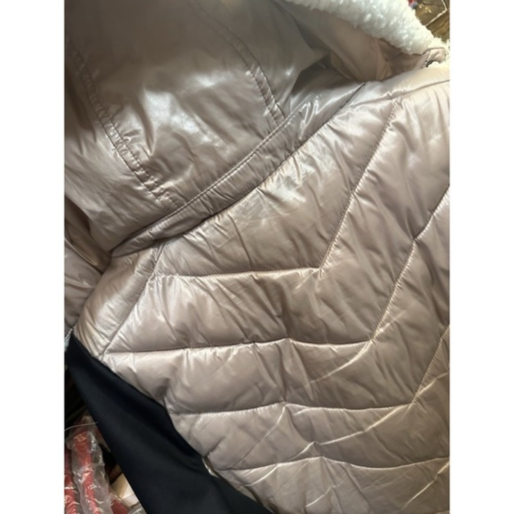 CALVIN KLEIN Performance PINK QUILTED Sherpa Hooded PUFFER JACKET Womens Medium - Picture 5 of 7